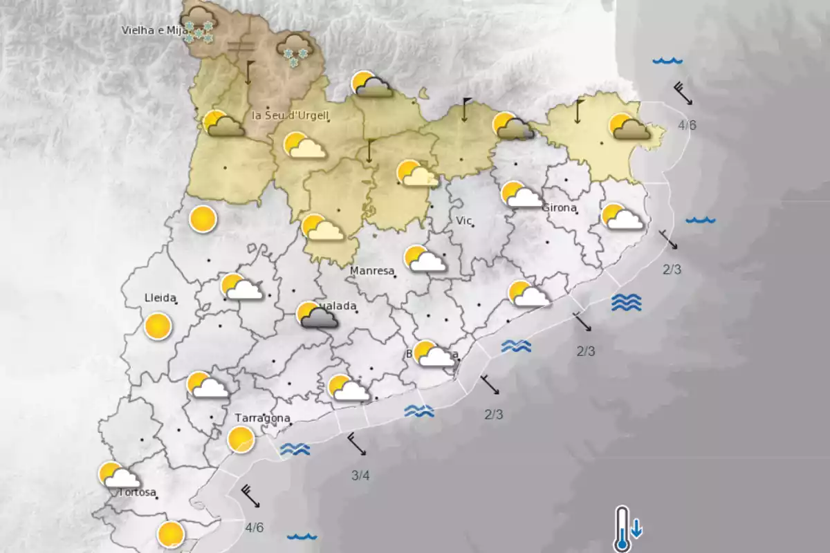 Mapa del temps a Catalunya per aquest dimarts 27 de febrer