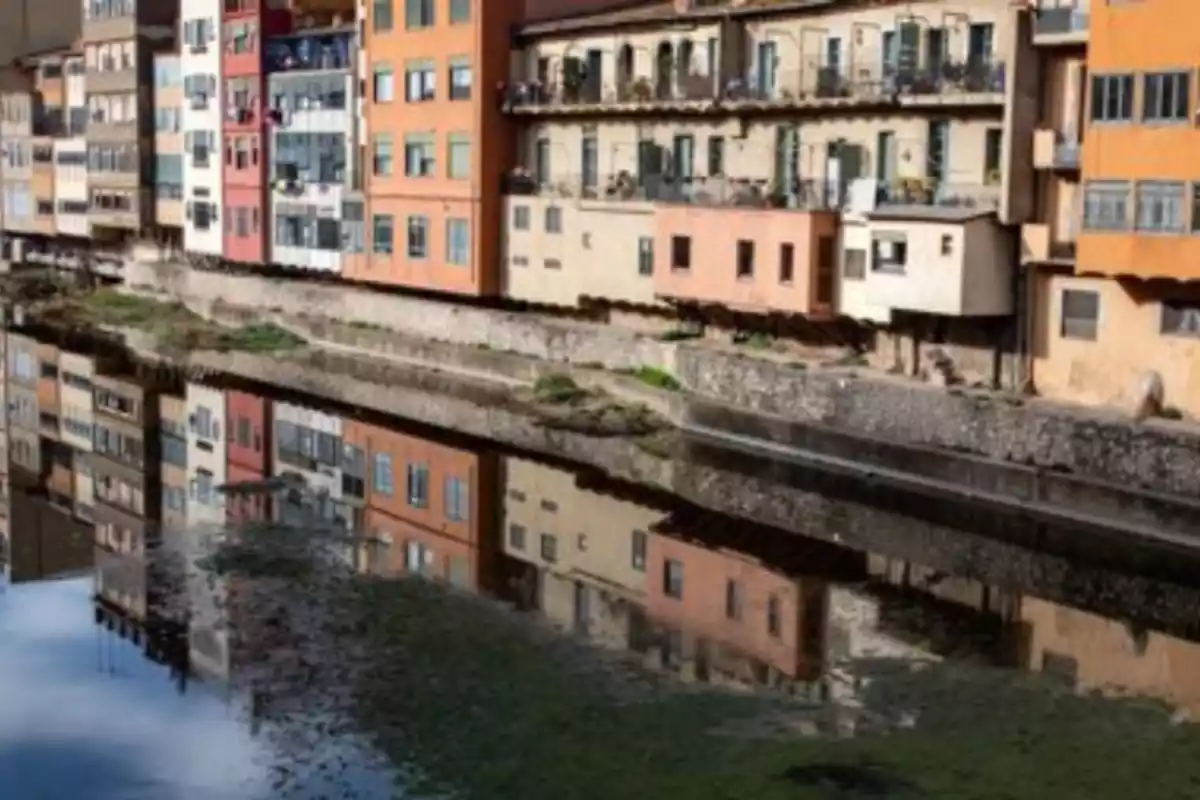 Una panoràmica de l'Onyar al seu pas per Girona