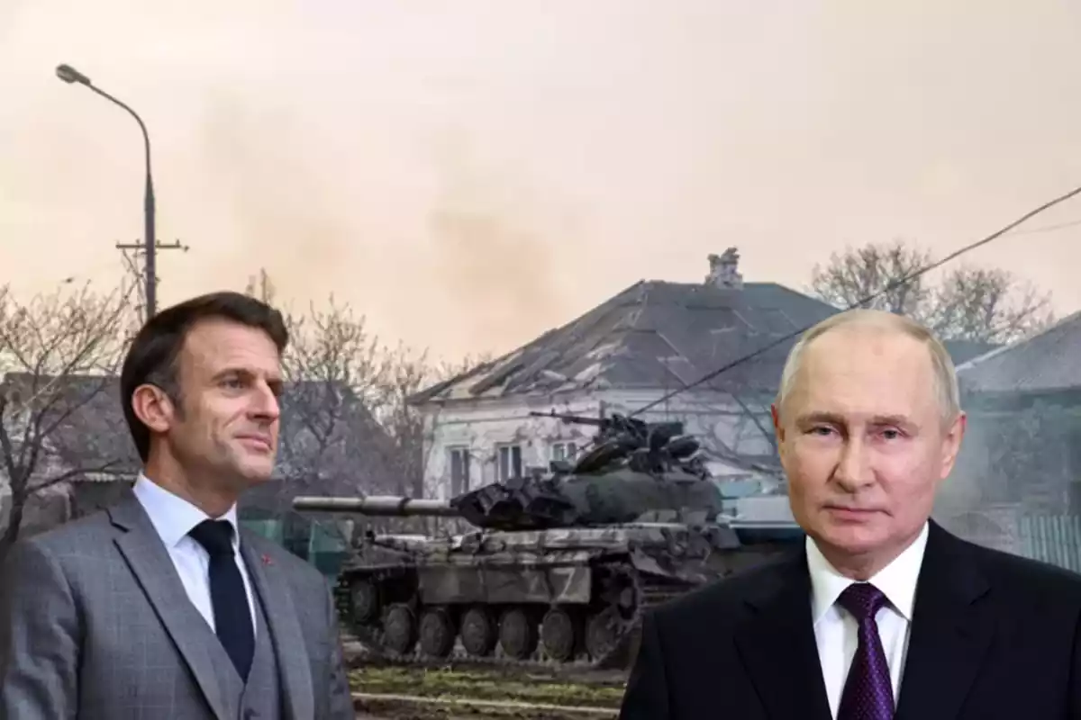 Macron i Putin, en un muntatge