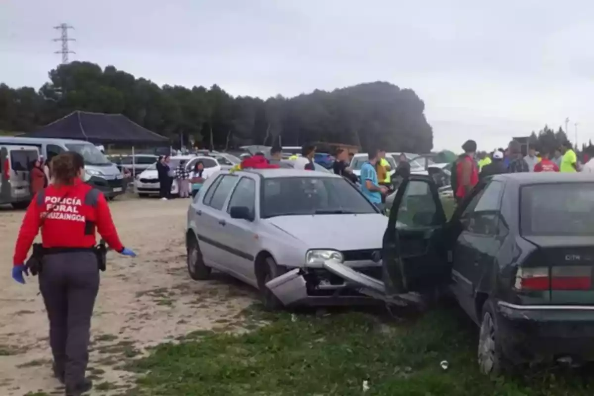L'estat en què va quedar el cotxe després de l'accident