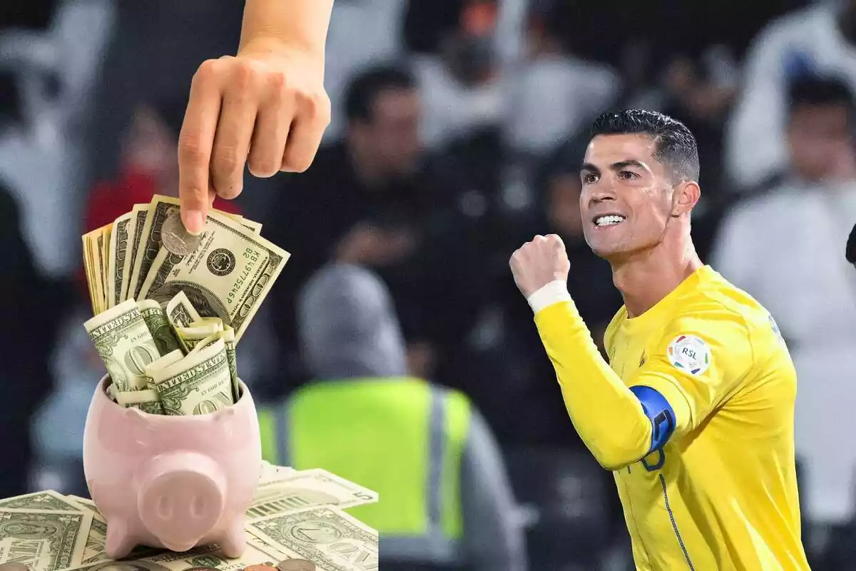 Cristiano Ronaldo i una imatge de diners
