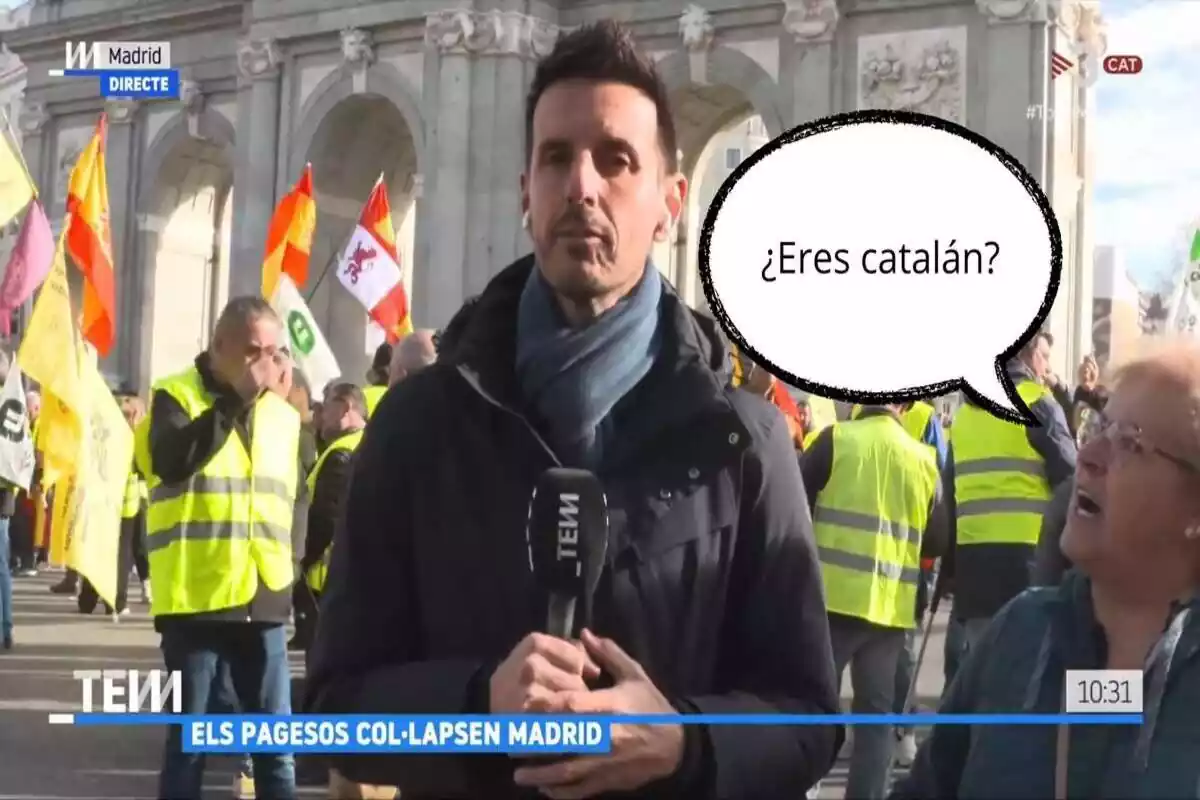 Senyora increpant el reporter a Madrid