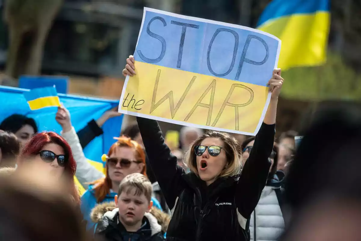 Imatge d'arxiu d'una protesta contra la invasió d'Ucraïna