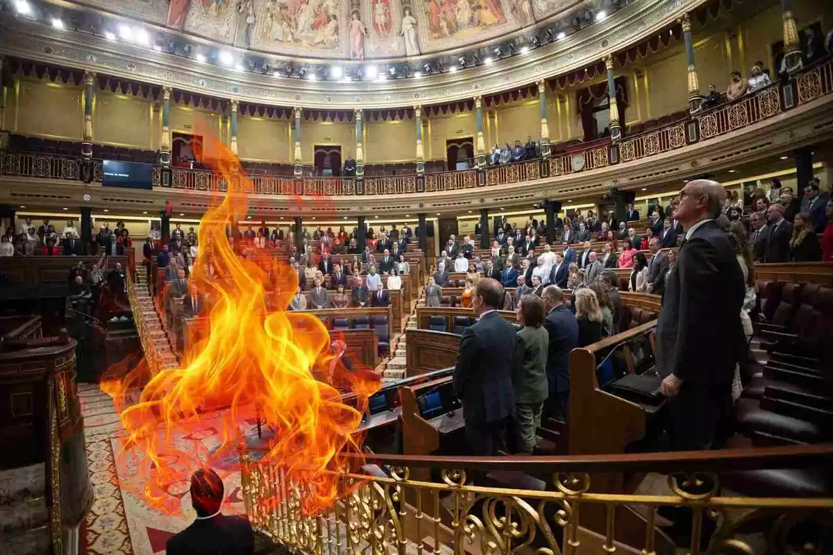 Incendi al Congrés dels Diputats