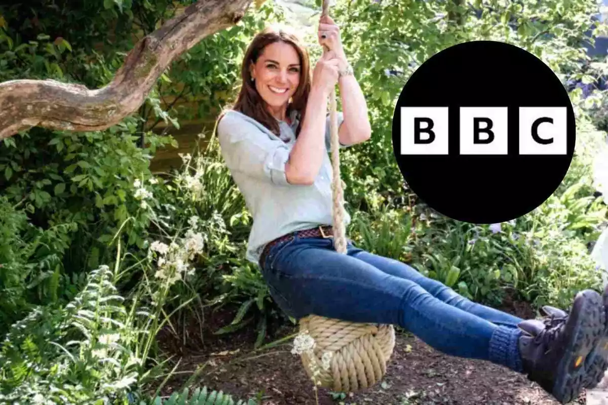 Kate Middelton en un fotomuntatge amb el logotip negre de la BBC