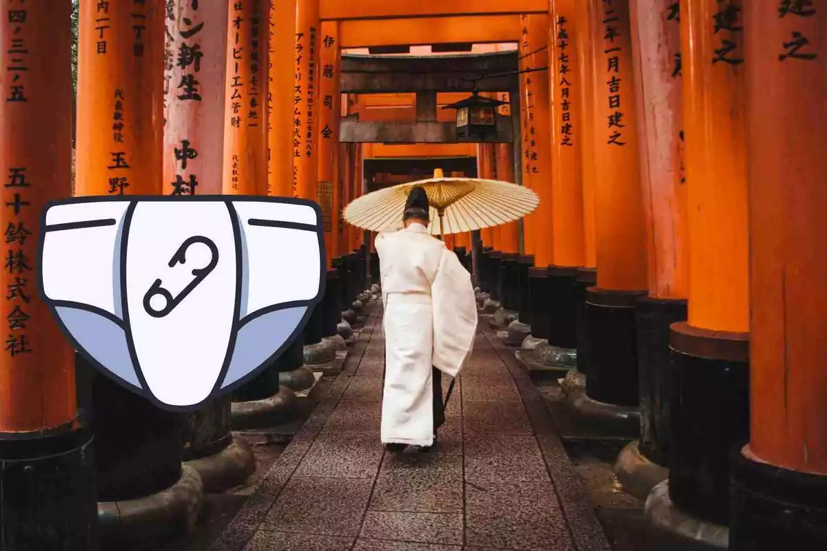 Una imatge del Japó amb uns bolquers superposats