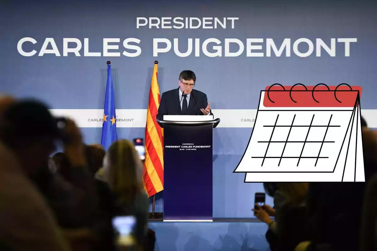 Carles Puigdemont amb un calendari