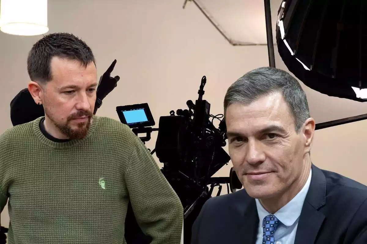 Pablo Iglesias i Pedro Sánchez en un plató de televisió