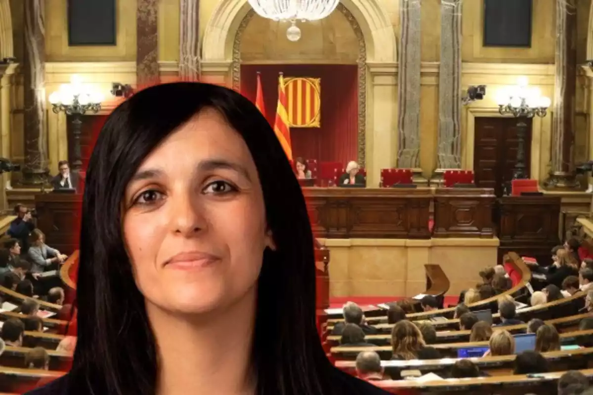 Sílvia Orriols amb el Parlament de fons