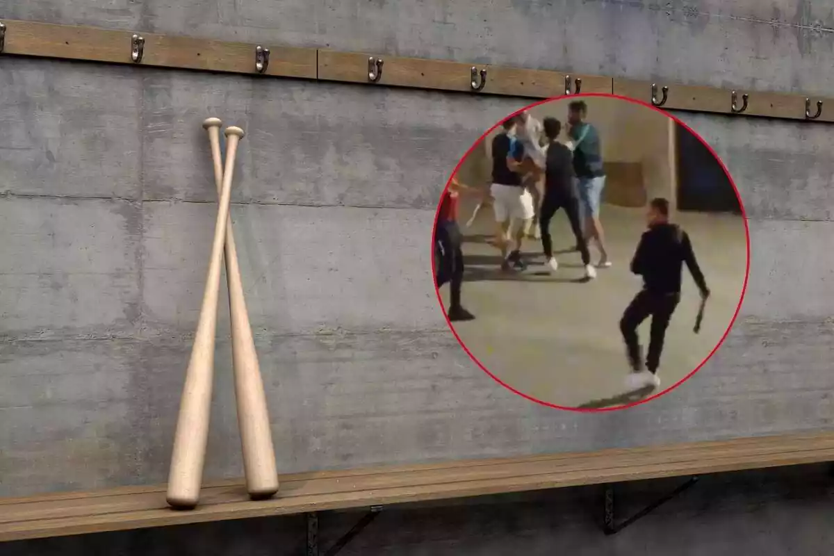 Bat de beisbol amb imatge d'una baralla a Tortosa