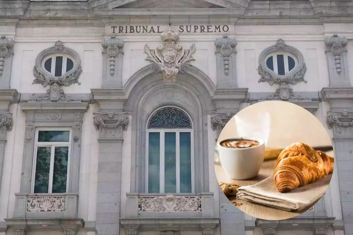 Façana del Tribunal Suprem amb una imatge de l'esmorzar