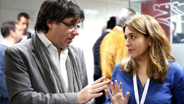 Puigdemont con marta pascal