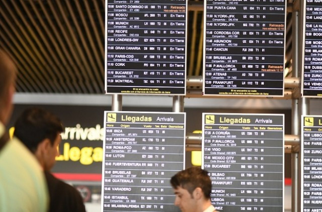 Huelga tripulantes cabina ryanair aeropuerto pantalla aeropuerto 25072018