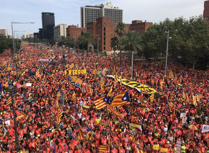 Plano altura diada 2018 freedom independentismo 11092018