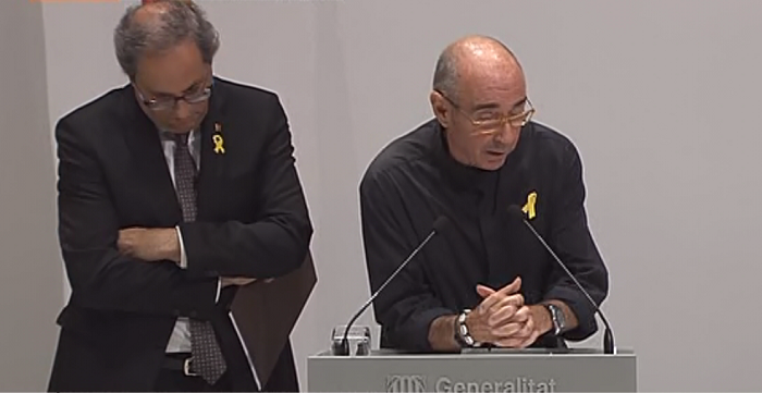 Quim Torra y Lluis Llach presenta el Foro Cívico y Social