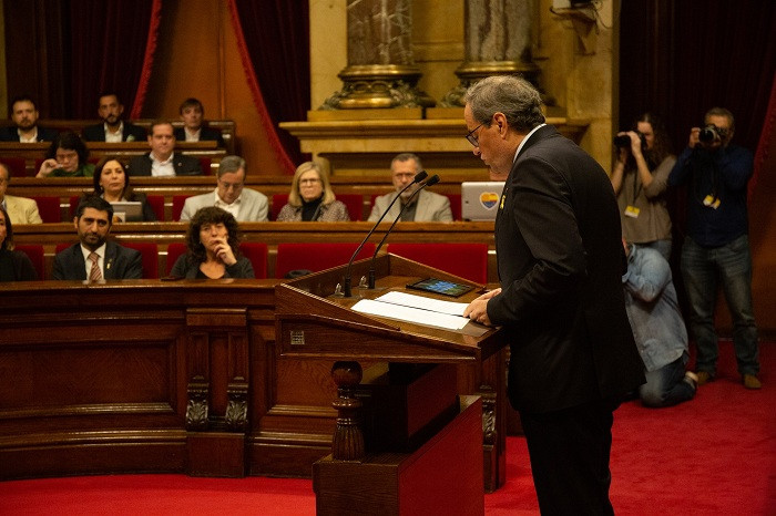 Comparecencia de Quim Torra en el Parlament