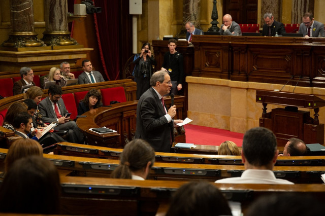 Torra  interviene desde su escao