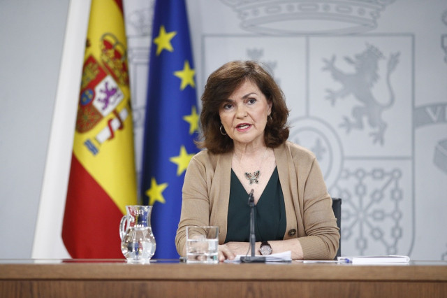 La vicepresidenta Carmen Calvo comparece ante los medios de comunicacin 1