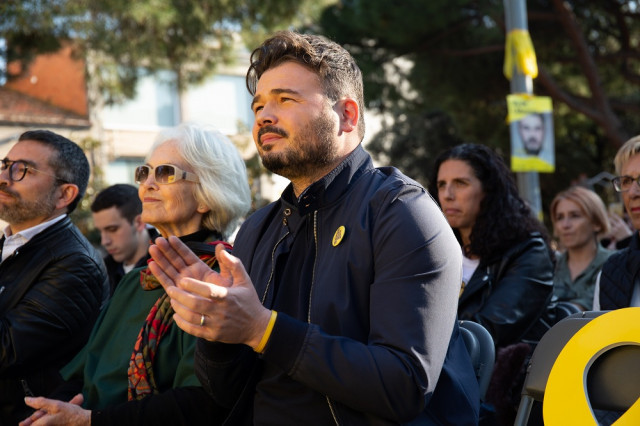 Gabriel Rufin en un mitin de ERC