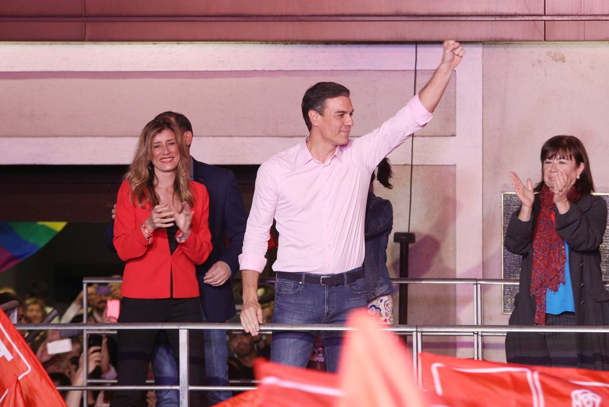 Pedro Sánchez celebra su triunfo en las Generales 2019