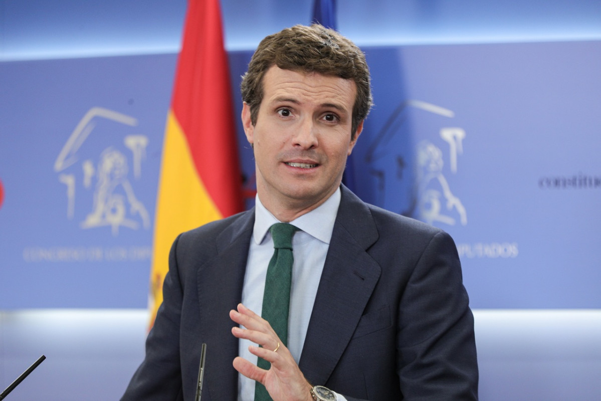 Pablo Casado tras reunirse con Pedro Su00e1nchez para hablar de la investidura