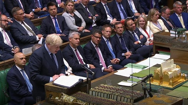 Boris Johnson en el Parlamento británico