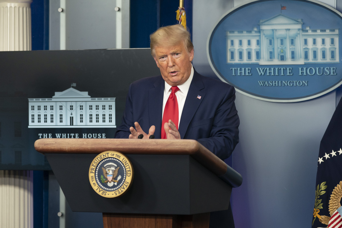 March 31, 2020 - Washington, DC, United States: United States President Donald J. Trump participates in a news briefing by members of the Coronavirus Task Force at the White House. (Chris Kleponis / C