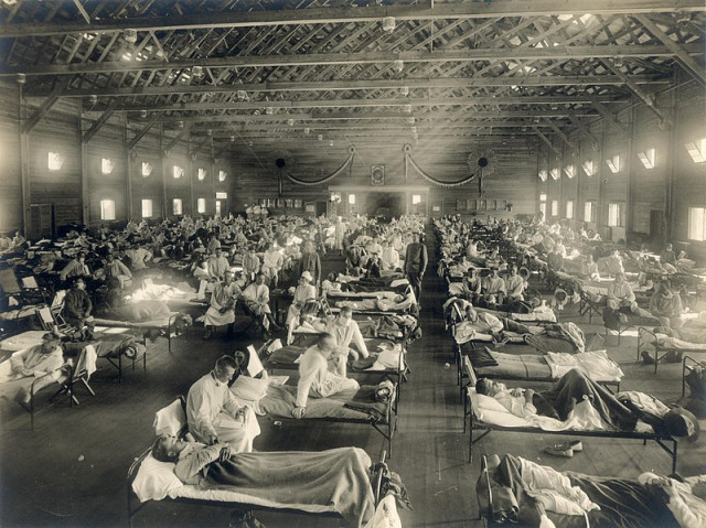 Emergency hospital during Influenza epidemic Camp Funston Kansas