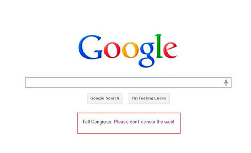 Google protesta contra SOPA