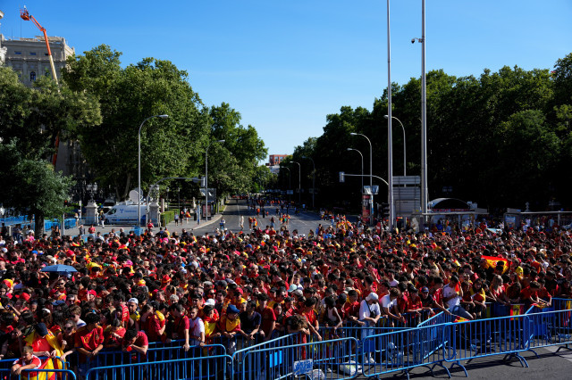 EuropaPress 6090567 supporters of spain are seen during the celebration of spain team at