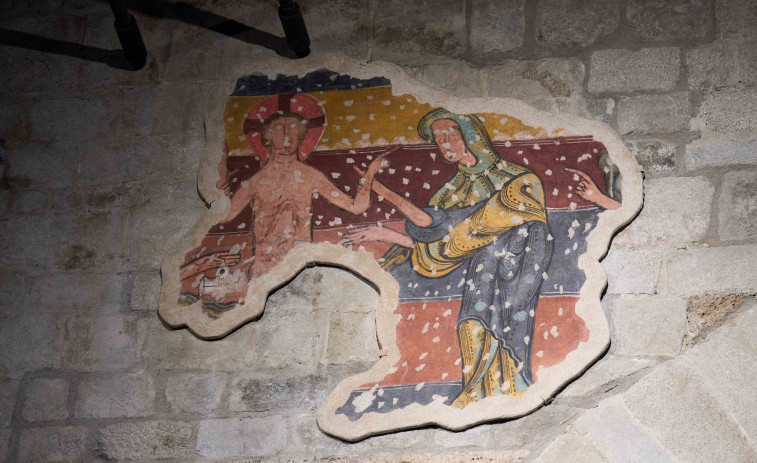 Restauren un fragment de pintura mural de 'El bany de Jesús' de Santa Maria de Taüll