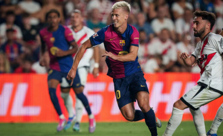 Arribar i moldre: un gran Dani Olmo dona els 3 punts al Barça a Vallecas (1-2)