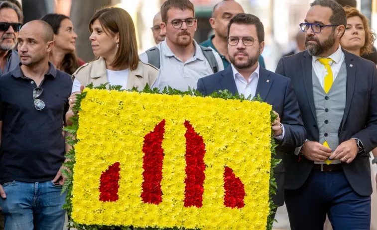 Crits contra ERC en l'ofrena al monument a Rafael Casanova