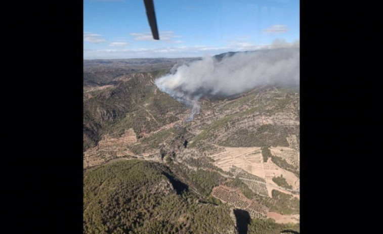 Tallada la T-702 entre Vilella Baixa i Cabacés per l'incendi