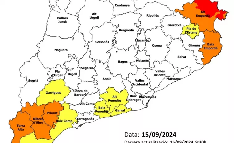 Catalunya activa el nivell 3 per risc d'incendi en 19 municipis de l'Alt Empordà