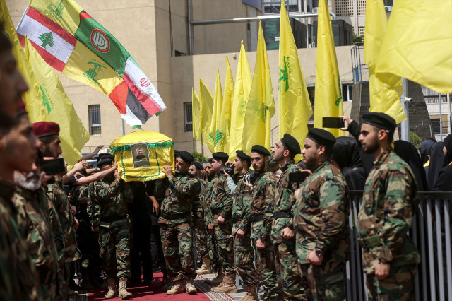 EuropaPress 6128442 june 12 2024 beirut beirut lebanon pro iranian hezbollah militants carry