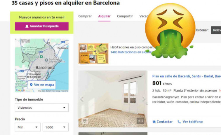 A Barcelona només hi ha 35 pisos amb més de 50 m2 que es puguin llogar per mil euros o menys