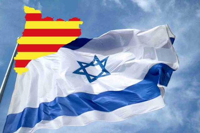 MapadeCatalunyaconlabanderadeIsraeldefondo