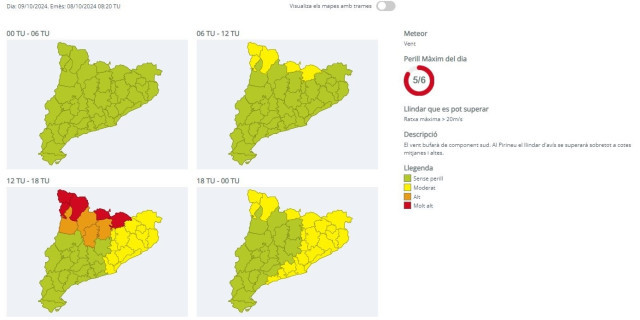 EuropaPress 6264641 activada alerta viento catalunya rachas superiores 72 kilometros hora