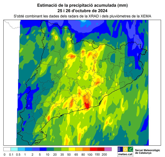 EuropaPress 6305702 precipitaciones acumuladas viernes sabado catalunya