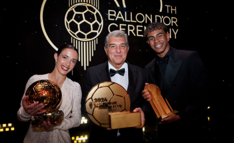 Aitana i Lamine Yamal triomfen en una gala de la Pilota d'Or històrica per al futbol espanyol