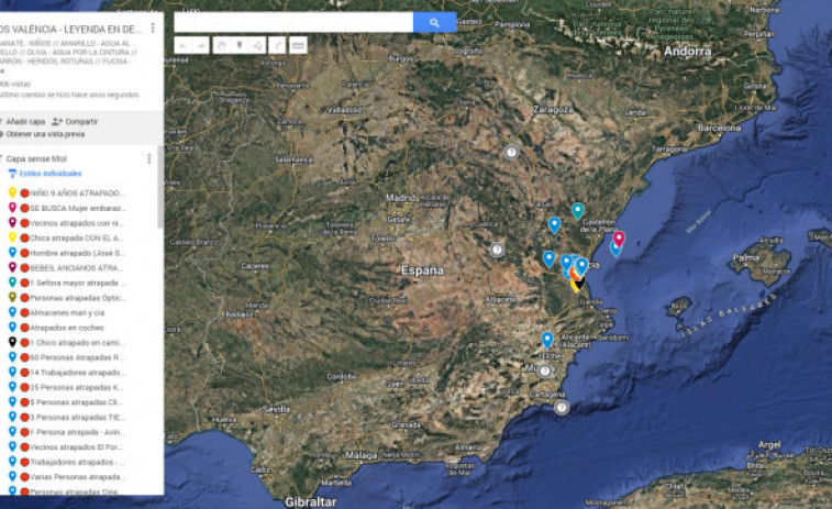 Creen un mapa obert on les persones amb problemes per la DANA poden indicar on són