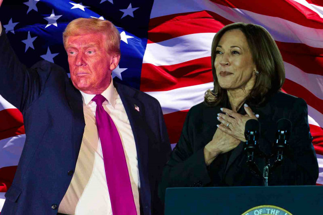 DonaldTrumpyKamalaHarrisconlabanderadeEEUU