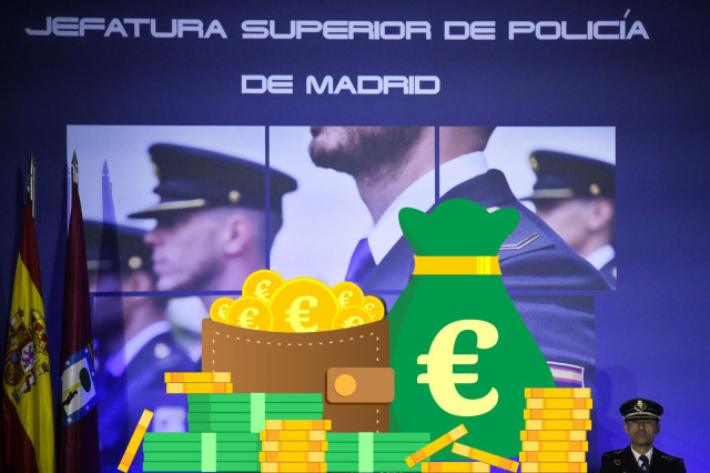 Troben 20 milions d'euros amagats a les parets d'un cap policial a Madrid