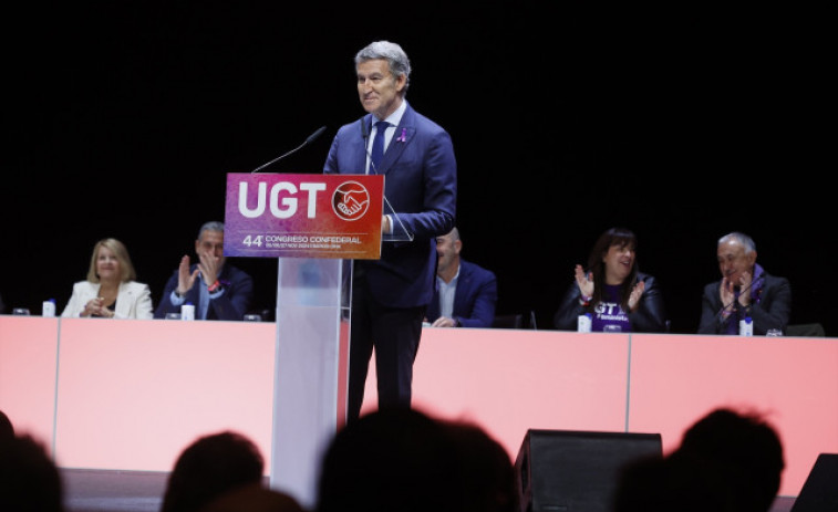 Alberto Núñez Feijóo, Pepe Alvarez, Yolanda Díaz i el Congrés d'UGT