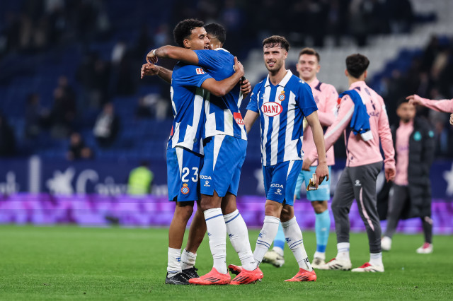 EuropaPress 6377881 omar hilali javi puado and walid cheddira of rcd espanyol celebrates the