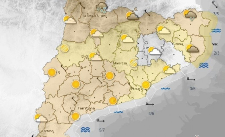 Protecció Civil manté l'alerta per forts vents per a aquest diumenge i dilluns a Catalunya