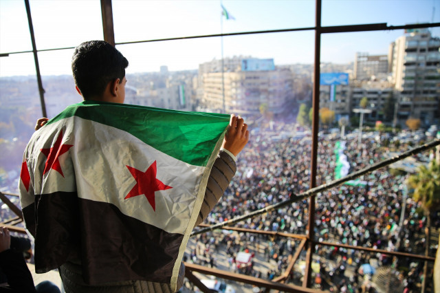 EuropaPress 6405854 13 december 2024 syria aleppo major rally takes place in aleppo on victory