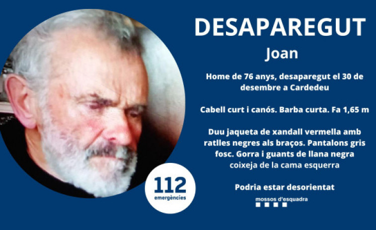 Urgent: Busquen un home de 76 anys desaparegut a Cardedeu, podria estar desorientat