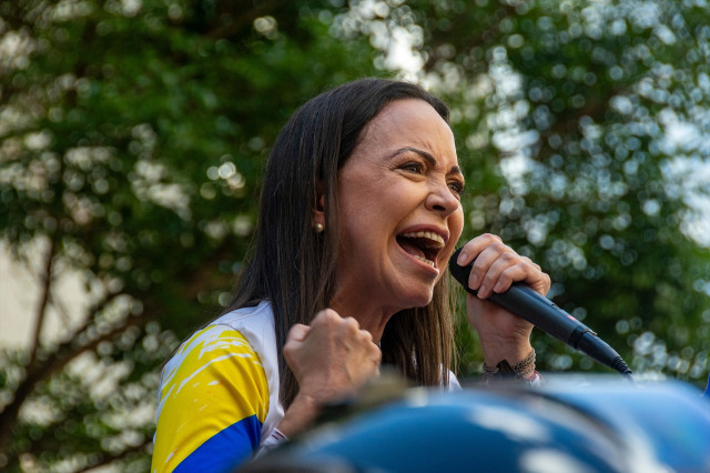 EuropaPress 6442721 lider opositora venezolana maria corina machado interviene plena calle